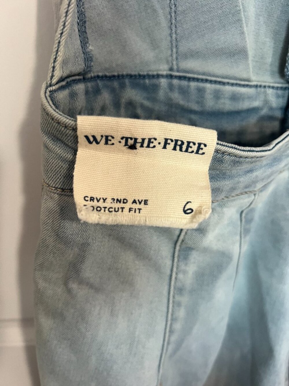 We The Free Crvy 2nd Ave Bootcut Denim Jumpsuit Light Wash Size 6 View 3